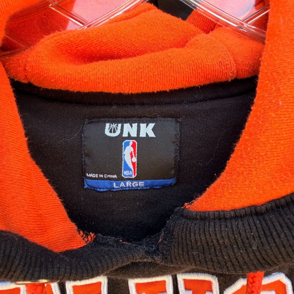 UNK NBA New York Knicks Pullover Hoodie Mens Size M Black Orange Lined - Picture 5 of 9